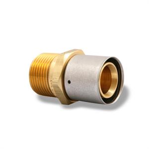 Uponor MLC Press Fitting Brass Male Threaded Adapter, 5/8" MLC Tubing x 3/4" NPT: D4526375