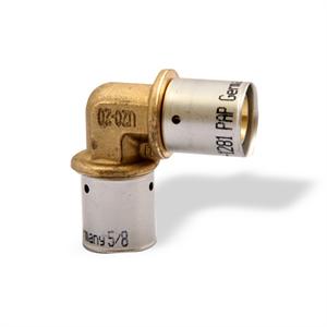 Uponor MLC Press Fitting Brass Elbow, 5/8" MLC Tubing x 5/8" MLC Tubing: D4710625