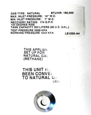 Rheem SP12190C AdvantagePlus Natural Gas Orifice (160,000 BTU)